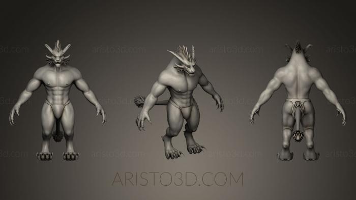 Figurines heroes, monsters and demons (STKM_0351) 3D model for CNC machine